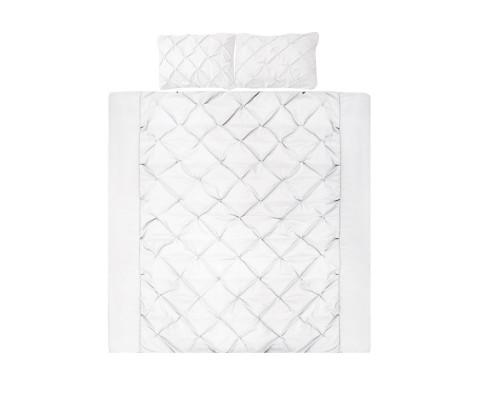 Diamond Pintuck Quilt Cover Set - White Giselle