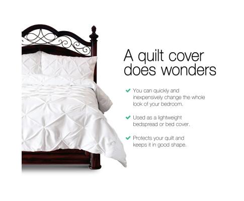 Diamond Pintuck Quilt Cover Set - White Giselle