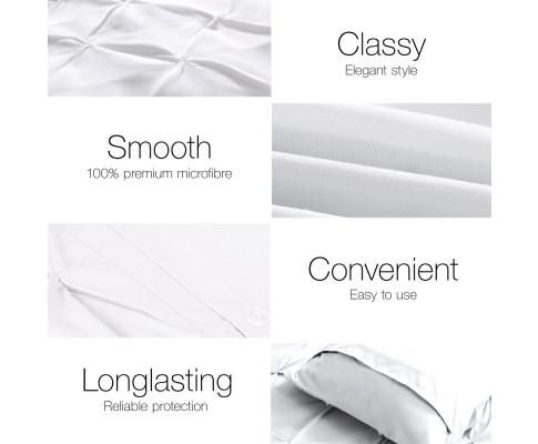 Diamond Pintuck Quilt Cover Set - White Giselle