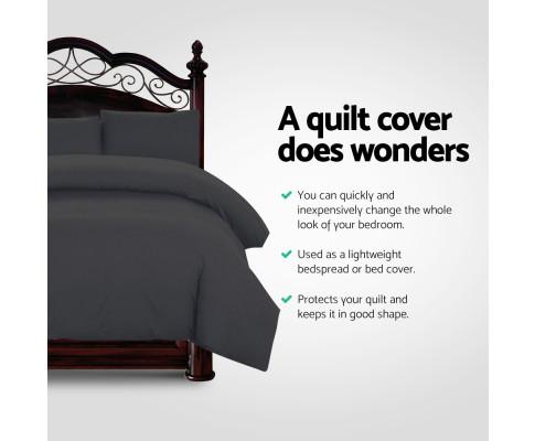 Classic Quilt Cover Set - Black Giselle