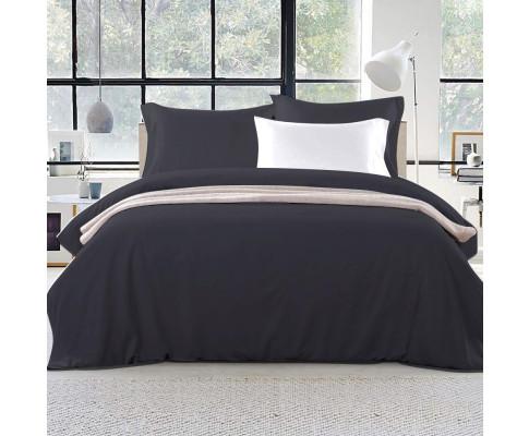 Classic Quilt Cover Set - Black Giselle