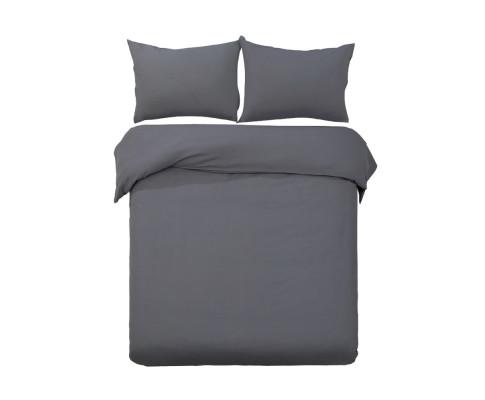 Classic Quilt Cover Set - Charcoal Giselle