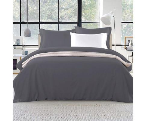 Classic Quilt Cover Set - Charcoal Giselle