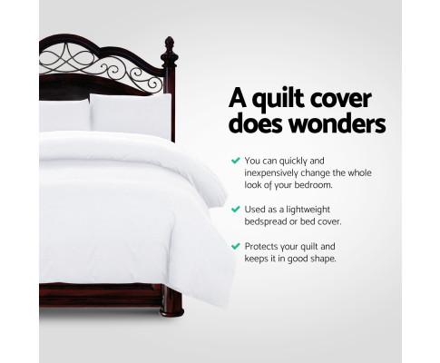 Classic Quilt Cover Set - White Giselle