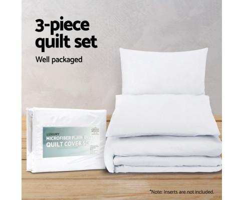 Classic Quilt Cover Set - White Giselle