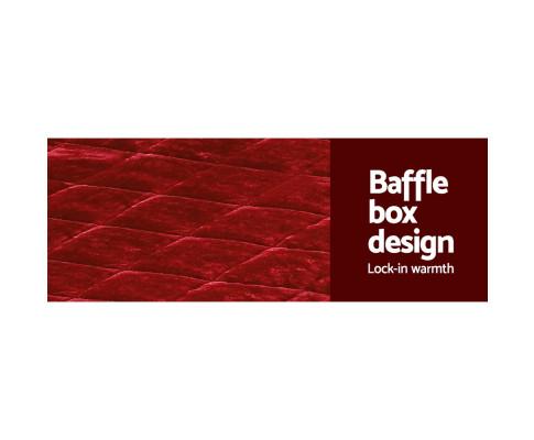 Faux Mink Quilt Comforter Throw Blanket Winter Burgundy Giselle