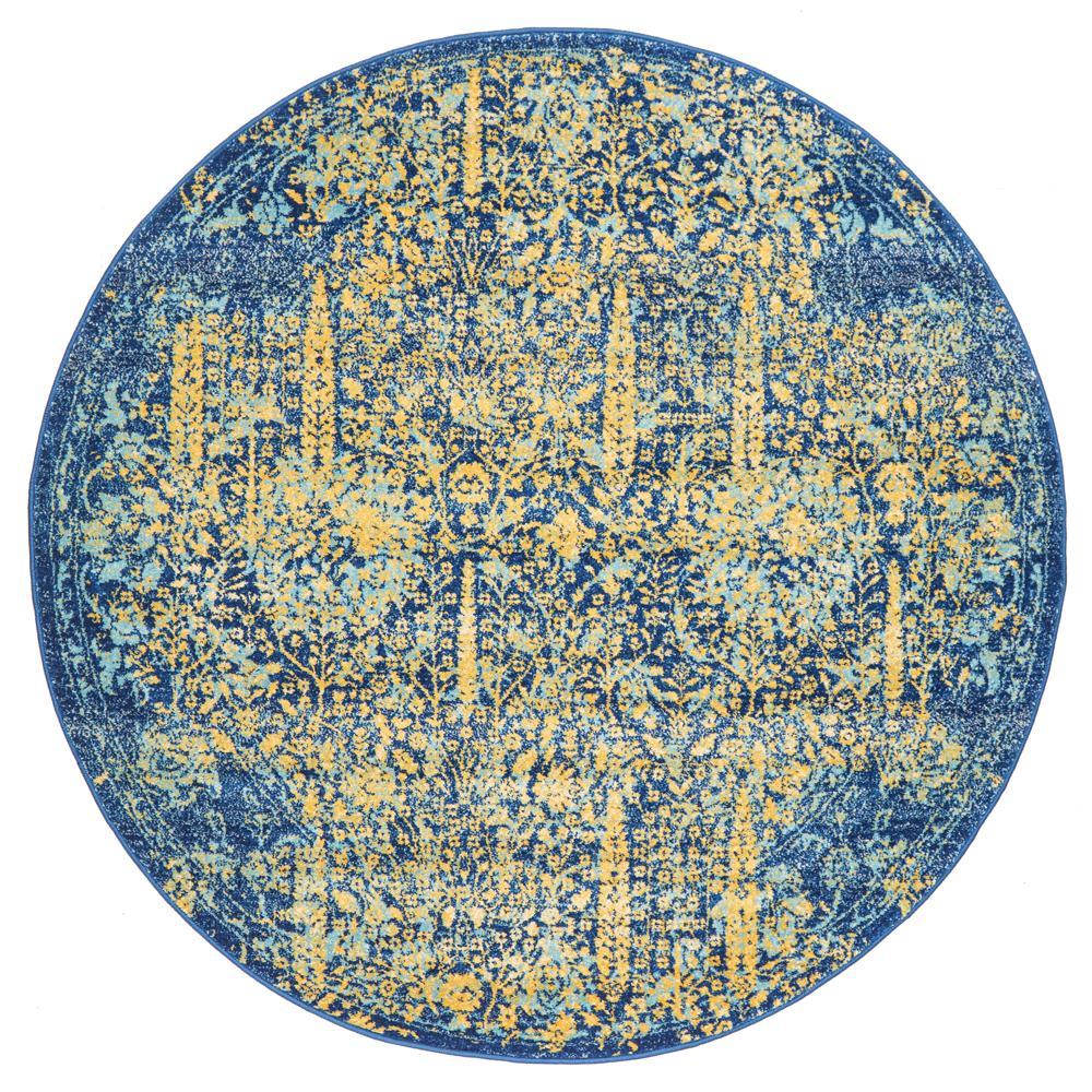 Radiance 411 Royal Blue Round Rug Rug Culture