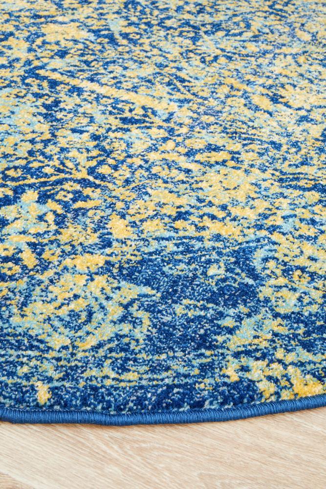 Radiance 411 Royal Blue Round Rug Rug Culture