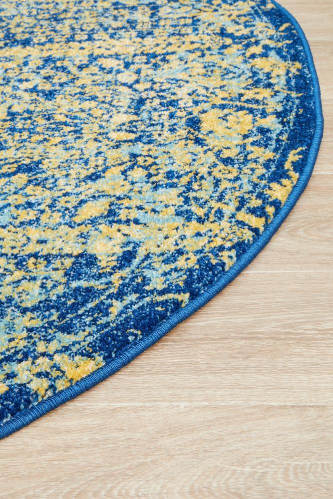 Radiance 411 Royal Blue Round Rug Rug Culture