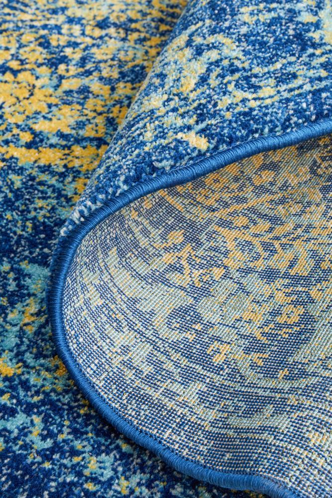 Radiance 411 Royal Blue Round Rug Rug Culture