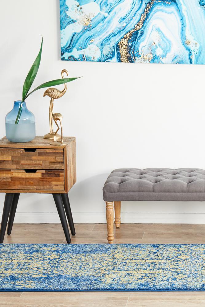 Radiance 411 Royal Blue Runner Rug Rug Culture