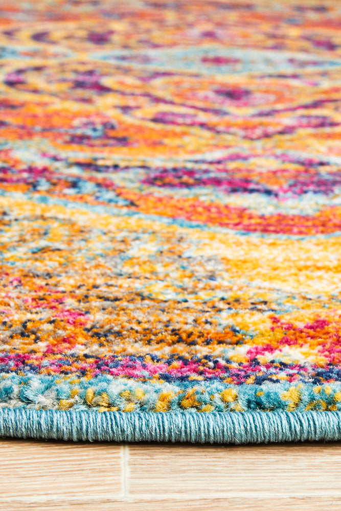 Radiance 422 Tangerine Round Rug Rug Culture