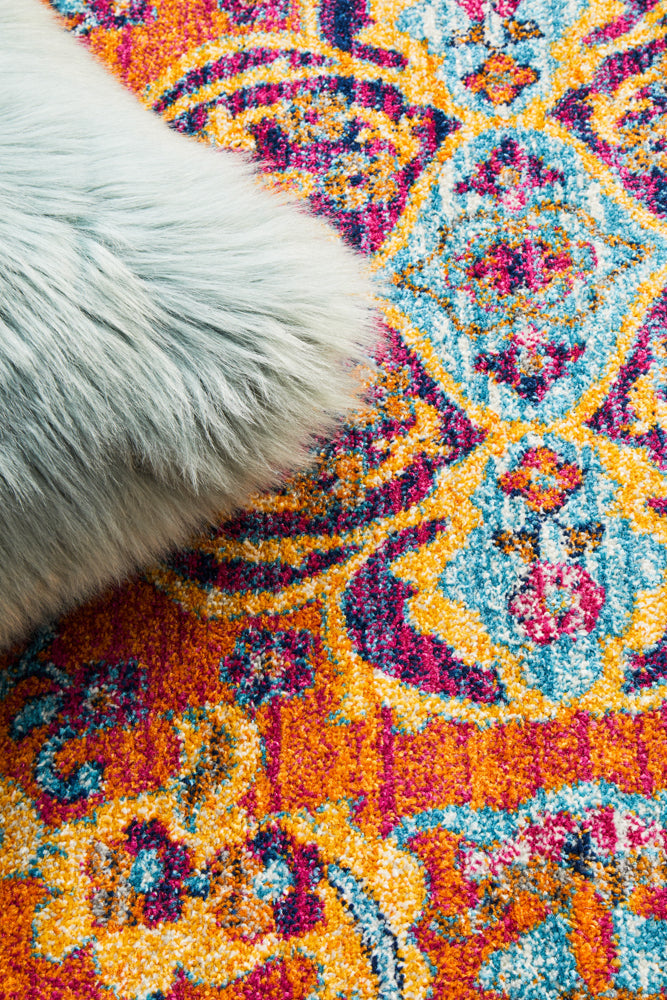 Radiance 422 Tangerine Round Rug Rug Culture