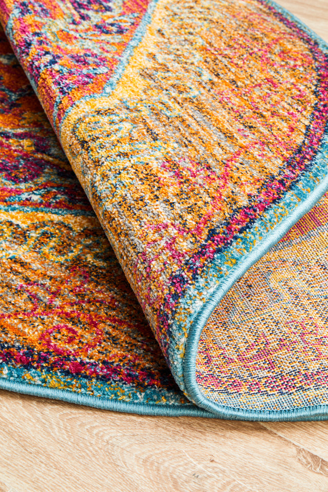 Radiance 422 Tangerine Round Rug Rug Culture