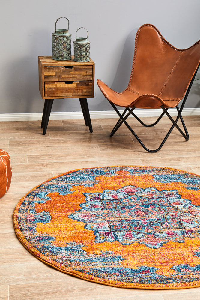 Radiance 433 Rust Round Rug Rug Culture