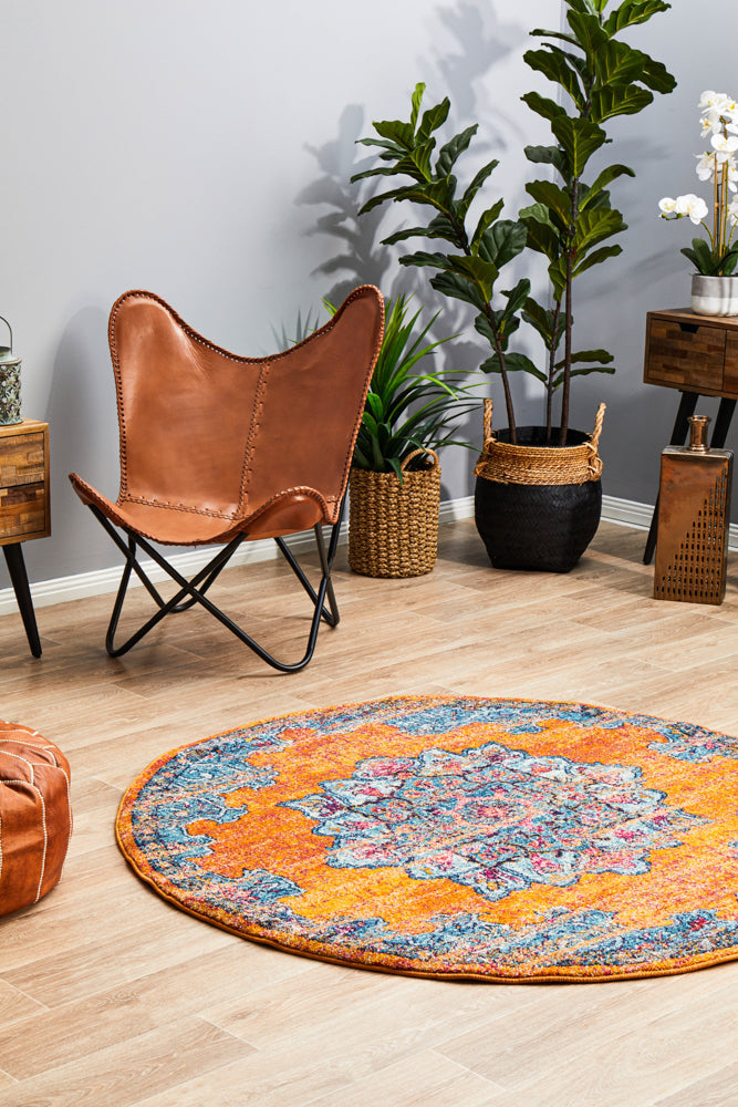 Radiance 433 Rust Round Rug Rug Culture