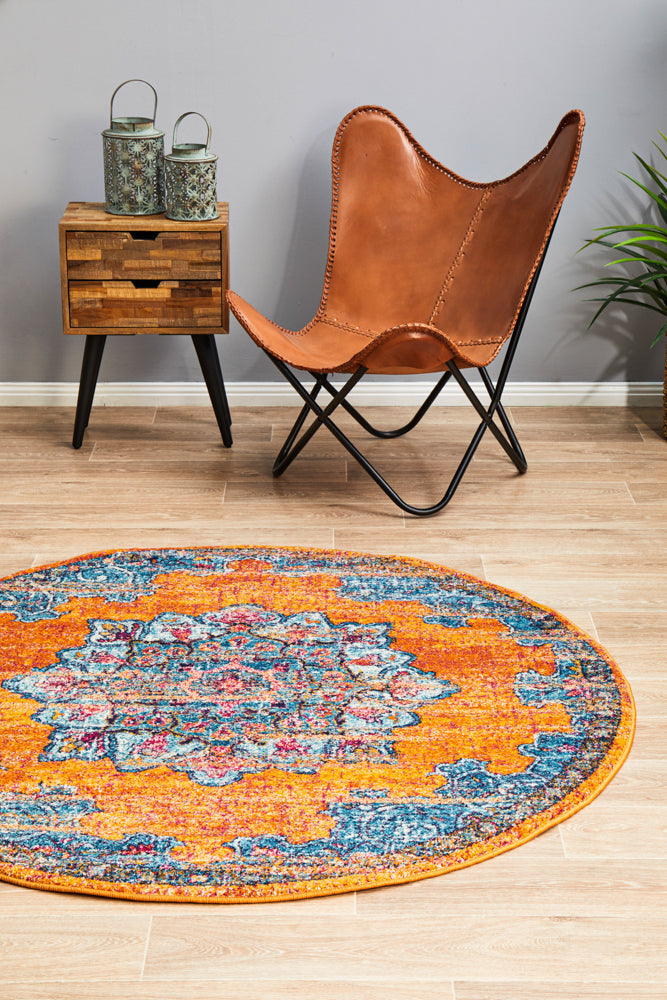 Radiance 433 Rust Round Rug Rug Culture