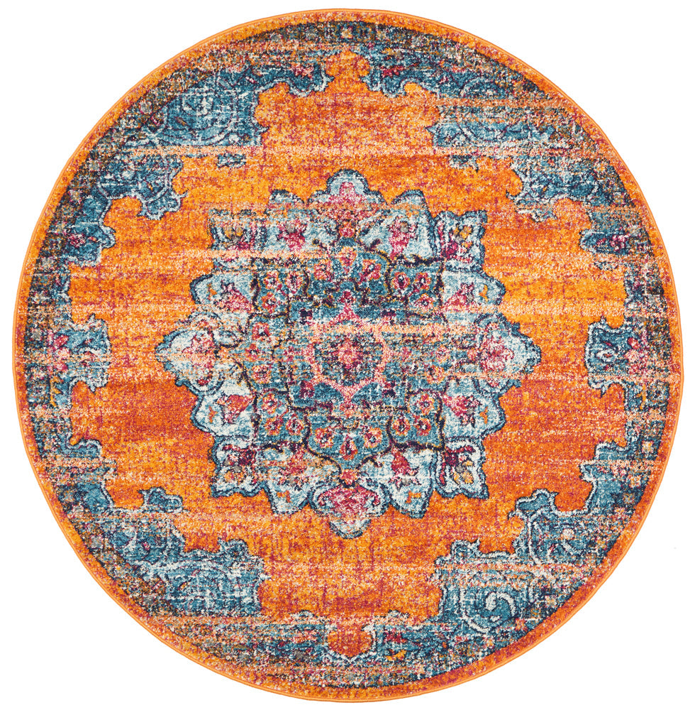Radiance 433 Rust Round Rug Rug Culture