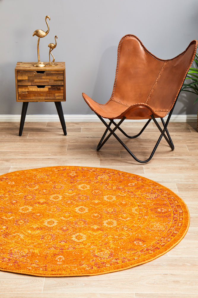 Radiance 444 Burnt Orange Round Rug Rug Culture
