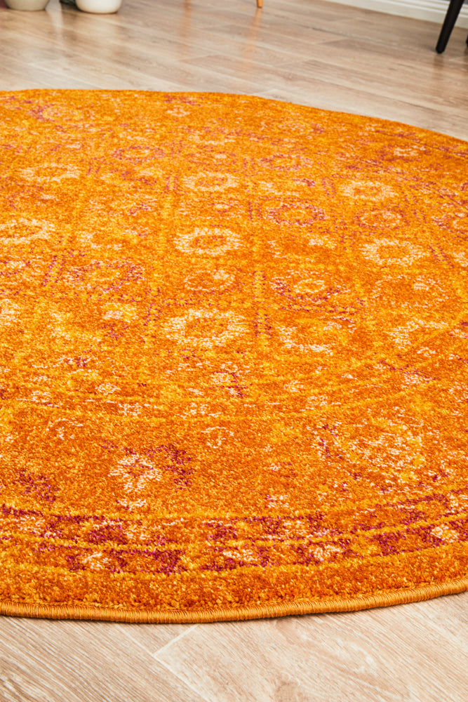 Radiance 444 Burnt Orange Round Rug Rug Culture