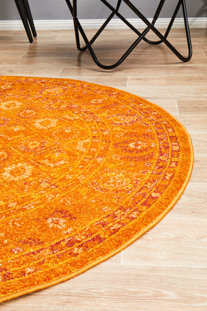 Radiance 444 Burnt Orange Round Rug Rug Culture