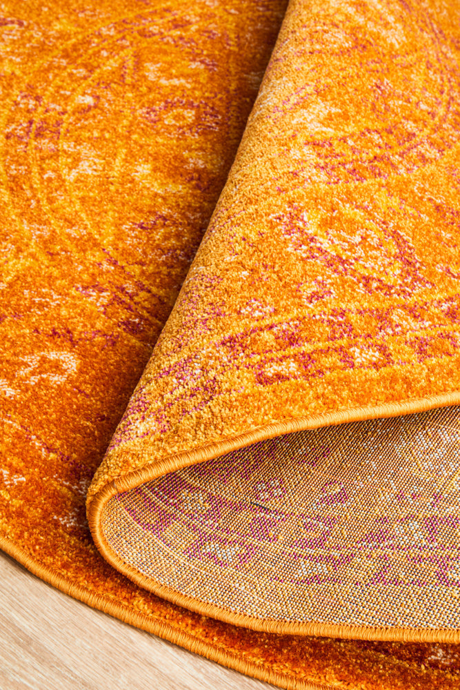 Radiance 444 Burnt Orange Round Rug Rug Culture