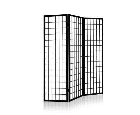 3 Panel Wooden Room Divider - Black Artiss