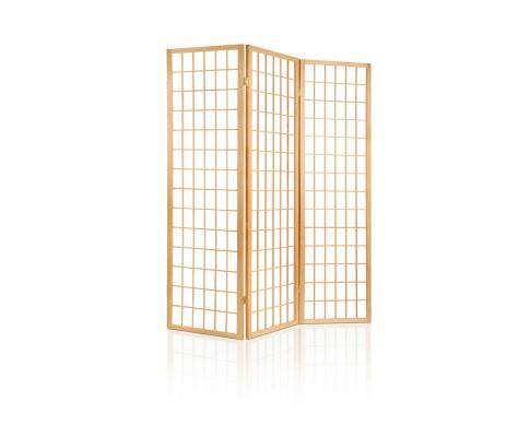 3 Panel Wooden Room Divider - Natural Artiss