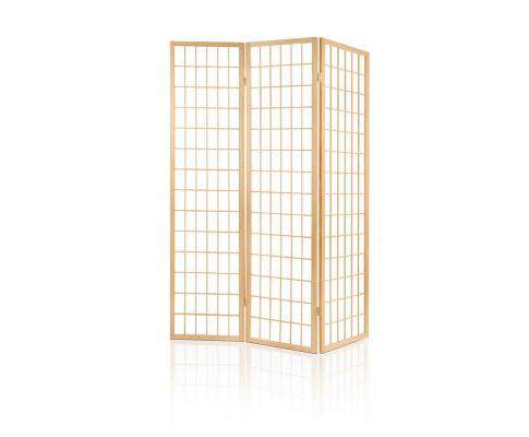 3 Panel Wooden Room Divider - Natural Artiss