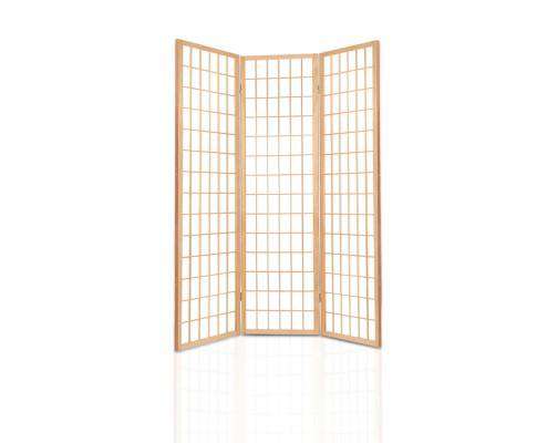3 Panel Wooden Room Divider - Natural Artiss