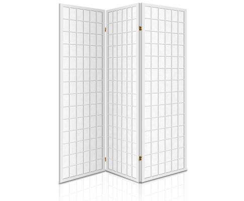 3 Panel Wooden Room Divider - White Artiss