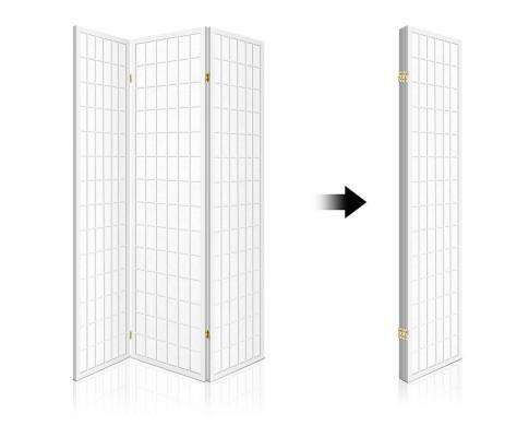 3 Panel Wooden Room Divider - White Artiss