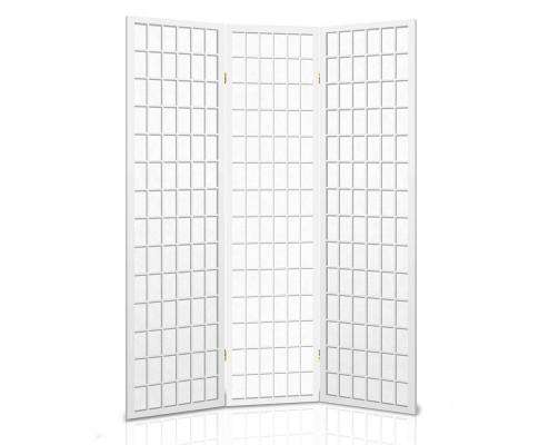 3 Panel Wooden Room Divider - White Artiss