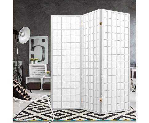3 Panel Wooden Room Divider - White Artiss