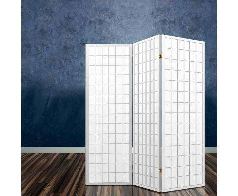 3 Panel Wooden Room Divider - White Artiss