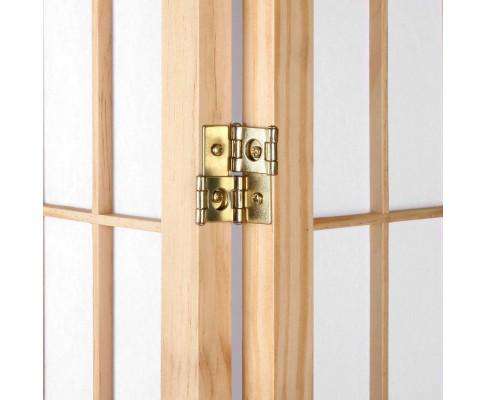 6 Panel Room Divider Privacy Screen Foldable Pine Wood Stand - Natural Artiss