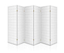 6 Panel Room Divider Privacy Screen Foldable Pine Wood Stand - White Artiss