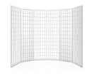 6 Panel Room Divider Privacy Screen Foldable Pine Wood Stand - White Artiss