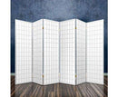 6 Panel Room Divider Privacy Screen Foldable Pine Wood Stand - White Artiss