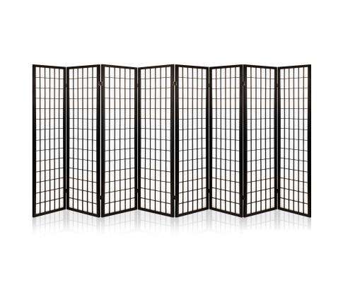 8 Panel Room Divider Privacy Screen Dividers Stand Oriental Vintage - Black Artiss