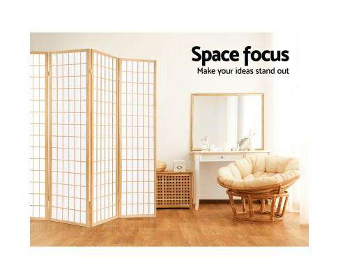 8 Panel Room Divider Privacy Screen Dividers Stand Oriental Vintage - Natural Artiss