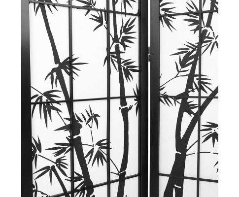 6 Panel Room Divider Screen Privacy Dividers Pine Wood Stand - Black Artiss