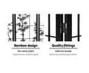 4 Panel Room Divider Screen Privacy Dividers Pine Wood Stand Shoji Bamboo - Black Artiss