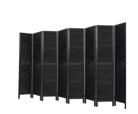 8 Panel Room Divider Screen Privacy Wood Dividers Timber Stand Black Artiss