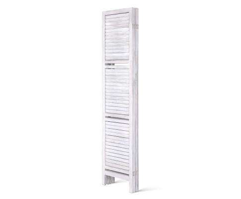 Room Divider Privacy Screen Foldable Partition Stand 4 Panel - White Artiss