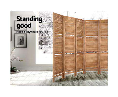 Room Divider Screen 8 Panel Privacy Dividers Shelf Wooden Timber Stand Artiss