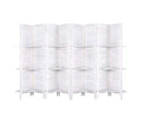 Room Divider Screen 8 Panel Privacy Foldable Dividers Timber Stand Shelf - White Artiss