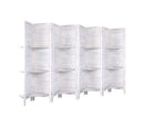 Room Divider Screen 8 Panel Privacy Foldable Dividers Timber Stand Shelf - White Artiss