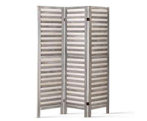 Room Divider Privacy Screen Foldable Partition Stand 3 Panel - Grey Artiss