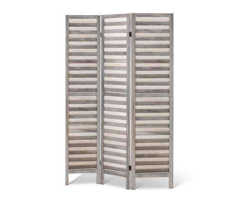 Room Divider Privacy Screen Foldable Partition Stand 3 Panel - Grey Artiss
